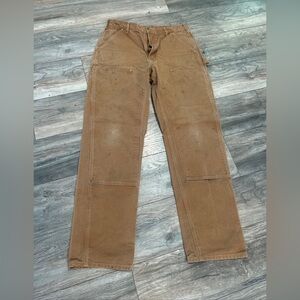 Vintage Carhartt Double Knee Duck Canvas Jeans/Pants 34 x 34 Brown Made in USA
